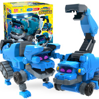 灵动创想帮帮龙玩具第5季儿童出动发声变形机器人韦斯波齐司皮喏套装 第5季发声变形系列-得骆