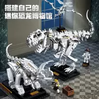 兼容乐高恐龙骨架化石积木侏罗纪世界霸王龙三角龙翼龙模型儿童拼装玩具6岁以上小颗粒 恐龙化石积木(910颗粒)