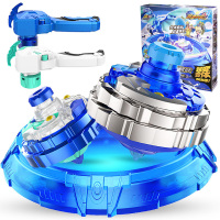 三宝超变战陀玩具竞技陀螺儿童对战圣焰红龙陀螺套装 蓝白陀螺激战套装