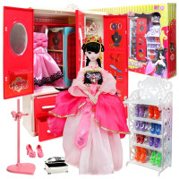 叶罗丽 娃娃女孩玩具梦幻屋拉杆箱双层别墅夜萝莉儿童洋娃娃精灵梦幻套装 叶罗丽梦幻衣柜