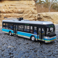 北京公交107路模型 1:64 公交模型BJD单机巴士车模合金公共汽车 蓝色