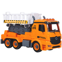 手动滑行工程车救援车工程模型儿童玩具车男孩 积木惯性救援车