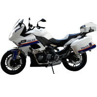 LCD 原厂1:10 贝纳利警车BJG00J-A巡航版摩托车模型 钱江摩托车 警车模型声光版 带声光 警车版