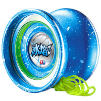 奥迪双钻 悠悠球玩具火力少年王溜溜球 火力yoyo球男孩竞技套装 高端金属球-炫光冰焰S蓝676101A