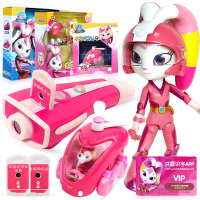 玩具男孩变形机车套装风暴闪电彩虹公仔玩偶套装男孩女孩玩具 6寸可动彩虹公仔+彩虹机车+投影仪