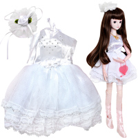 叶罗丽 娃娃女孩玩具 夜萝莉配件衣服鞋子假发套装 60cm娃娃用-芭蕾天使衣服
