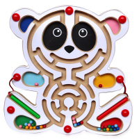 迷宫玩具儿童磁性运笔迷宫玩具游戏磁力走珠多功能热闹城市 IQ亲子挑战-大熊猫
