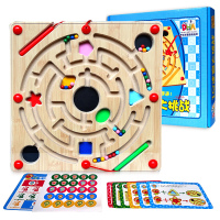 迷宫玩具儿童磁性运笔迷宫玩具游戏磁力走珠多功能热闹城市 IQ亲子迷宫大挑战