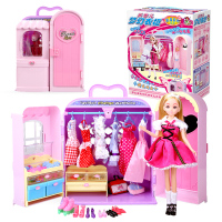 乐吉儿 芭拉比娃娃玩具女孩公主套装换装宝贝 女孩玩具洋娃娃洗衣套装大礼盒过家家儿童 梦幻衣柜套装H21C