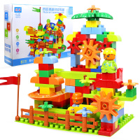 儿童积木桌玩具积木桌子多功能积木桌椅学习桌玩具 塑料拼装男女孩游戏桌 UG1007百变滑道滚球乐园-152件