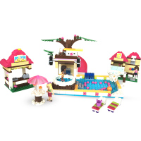 儿童拼装积木玩具女孩魅力沙滩Friends好朋友女孩拼装积木玩具 10160心湖城的泳池