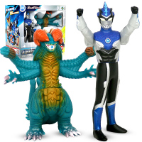 万代奥特曼玩具可动公仔搪胶玩偶罗布欧布人偶怪兽银河男孩玩具套装 鲁奥特曼跃水形态超决战加高尔贡69002