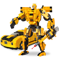 儿童拼装积木玩具 变形积变战士金刚合体模型儿童玩具男孩 积变金刚大黄蜂