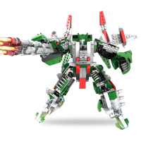 儿童拼装积木玩具 变形积变战士金刚合体模型儿童玩具男孩 积变金刚战斗机+剑龙