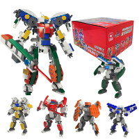 奥迪双钻铠甲勇士维思积木玩具积木酷垒Kre-o拼装积木拼插玩具人偶 猎凯超能机甲5合一套装HA388030