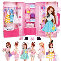 乐吉儿(TOYS) 娃娃玩具女孩娃娃套装洋娃娃大礼盒换装衣服公主过家家玩具 梦幻明星衣橱-罗马假日045