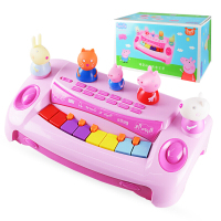 小猪佩奇 玩具乐器儿童电子琴音乐鼓麦克风架子鼓尤克里里迷你钢琴 欢乐小园地99012