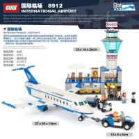 gudi航空航天客机机场私人飞机神舟十号拼装积木男孩玩具 国际机场8912