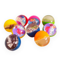 弹力球 儿童玩具大号橡胶球32号混款扭蛋机弹力球发光夜光跳跳球健身弹跳球 32号半透明纸卡弹力球12个
