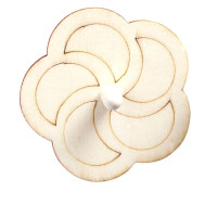 木质白模填色彩绘玩具小朋友手工制作材料包儿童创意DIY素材 梅花款12个