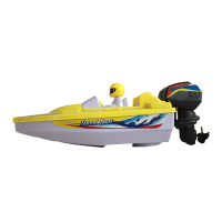 电动船快艇帆船海盗船宝宝洗澡泳池戏水儿童电动船玩具 黄色小快艇