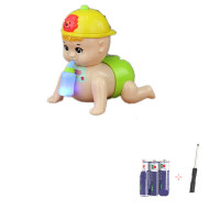 宝宝学爬行幼儿娃娃6-12八8六9电动音乐婴儿玩具 大号奶瓶爬娃有灯-会叫爸妈