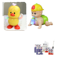 宝宝学爬行幼儿娃娃6-12八8六9电动音乐婴儿玩具 奶瓶爬娃有+跳舞小鸡+充电