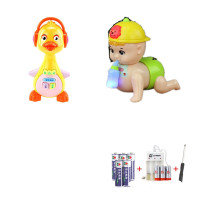 宝宝学爬行幼儿娃娃6-12八8六9电动音乐婴儿玩具 奶瓶爬娃有灯+充电+唱歌小鸭
