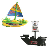 新款电动船快艇帆船海盗船宝宝洗澡泳池戏水儿童电动船玩具 帆船+海盗