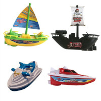 新款电动船快艇帆船海盗船宝宝洗澡泳池戏水儿童电动船玩具 帆船+海盗+摩托艇+红艇