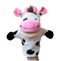动物手偶 嘴巴能动手偶玩具 动物手套手玩偶卡通毛绒娃娃幼儿园表演 奶牛