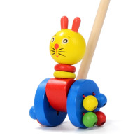 拖拉学步拉线手拉宝宝2岁儿童拉着走的小狗拉绳牵引拉拉车玩具 小猫推车(颜色随机)