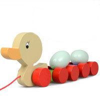 拖拉学步拉线手拉宝宝2岁儿童拉着走的小狗拉绳牵引拉拉车玩具 鸭子拖蛋拉车