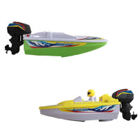 新款电动船快艇帆船海盗船宝宝洗澡泳池戏水儿童电动船玩具 绿色小快艇+黄色小快艇