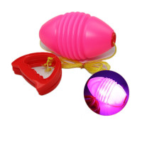 穿梭手拉球幼儿园儿童亲子户外运动玩具感统训练器材拉拉球 螺纹玫红色(闪光)