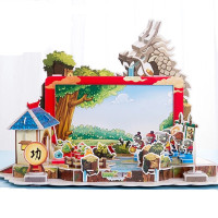 植物大战僵尸2儿童玩具拼装3D立体拼图纸质模型diy儿童 功夫连环计