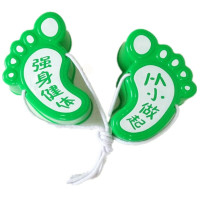 高翘儿童感统训练器材体育健身户外运动玩具幼儿园踩高跷加厚 绿色脚丫高跷一对