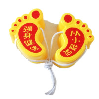 高翘儿童感统训练器材体育健身户外运动玩具幼儿园踩高跷加厚 黄色脚丫高跷一对