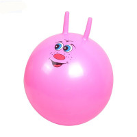 加厚羊角球儿童蹦蹦跳跳球充气球健身球瑜伽球手抓球手柄皮球 45CM粉色羊角球