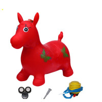 儿童充气音乐跳跳马 加大加厚跳跳鹿小马橡胶充气幼儿园跳跳马儿坐骑 普通音乐红色马单个