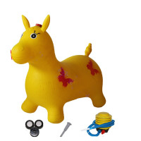 儿童充气音乐跳跳马 加大加厚跳跳鹿小马橡胶充气幼儿园跳跳马儿坐骑 普通音乐黄色马单个