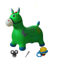 儿童充气音乐跳跳马 加大加厚跳跳鹿小马橡胶充气幼儿园跳跳马儿坐骑 音乐绿色马单个