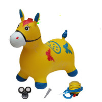 儿童充气音乐跳跳马 加大加厚跳跳鹿小马橡胶充气幼儿园跳跳马儿坐骑 音乐黄色马单个