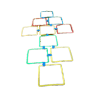 幼儿园教具儿童体能训练器材体育户外感统玩具跳房子跳圈圈跳格子 正方形38cm直径10框10扣+沙包