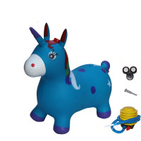 儿童充气音乐跳跳马 加大加厚跳跳鹿小马橡胶充气幼儿园跳跳马儿坐骑 音乐蓝色独角马单个