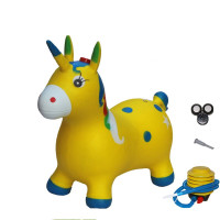 儿童充气音乐跳跳马 加大加厚跳跳鹿小马橡胶充气幼儿园跳跳马儿坐骑 音乐黄色独角马单个