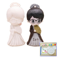 彩绘石膏娃娃儿童DIY手工涂色存钱罐白胚模涂鸦上色搪胶玩具 中号D121