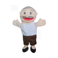 手偶玩具偶娃娃人物表演手套职业可张嘴巴能动大号套手腹语互动 张嘴农民