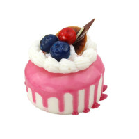 仿真奶油水果蛋糕模型假水果甜品假面包拍摄婚礼饰品道具 圆形奶油水果蛋糕(紫色)