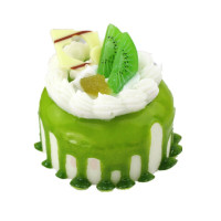 仿真奶油水果蛋糕模型假水果甜品假面包拍摄婚礼饰品道具 圆形奶油水果蛋糕(绿色)